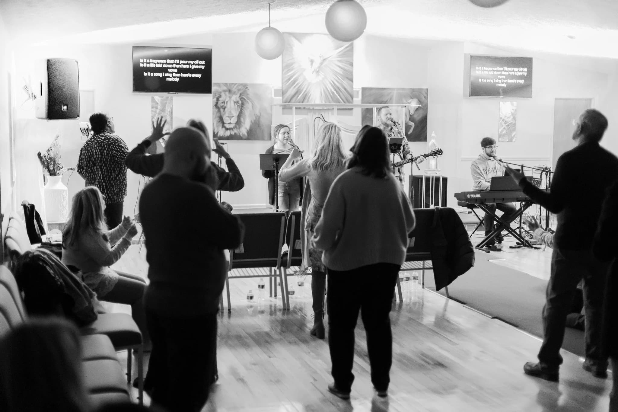 Congregation in worship